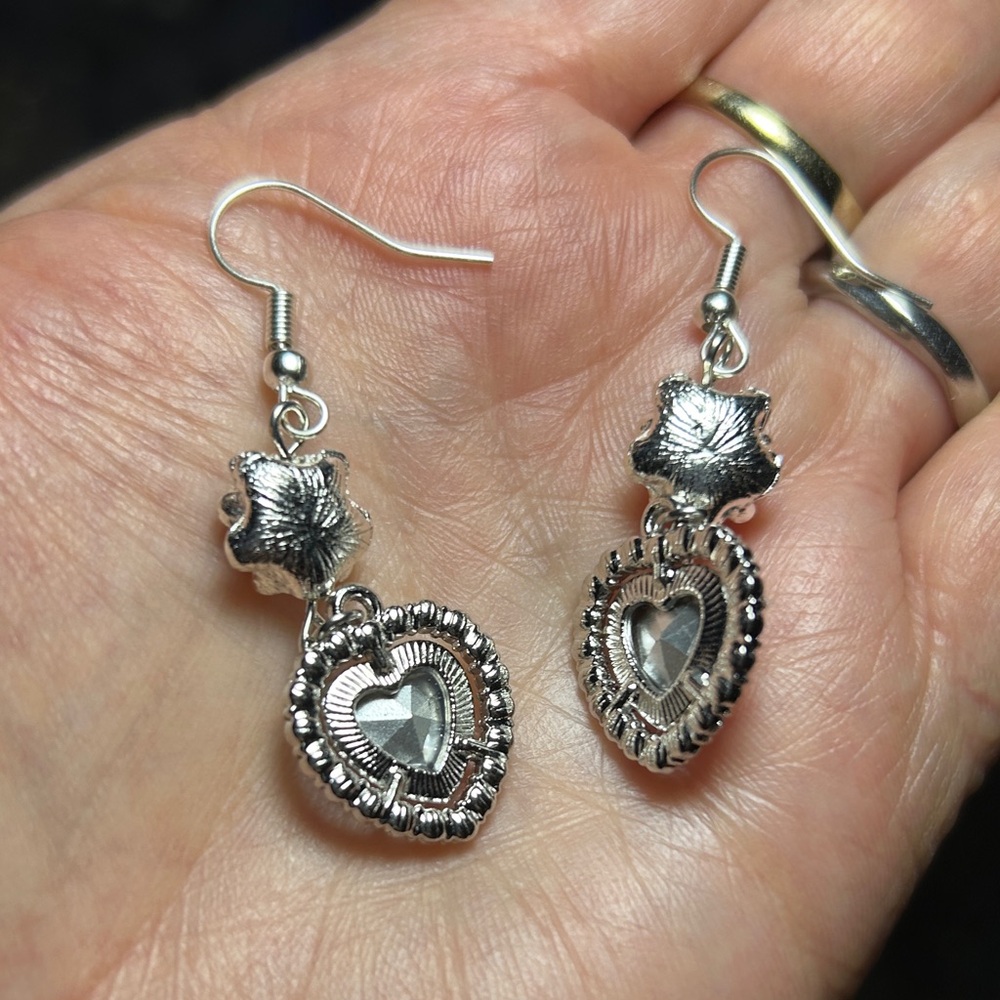 3/$25 Pink Heart Drop Earrings - Picture 2 of 4